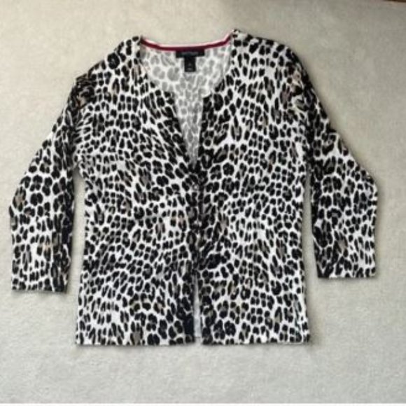 Leopard Print Button-Front Cardigan - Picture 3 of 12